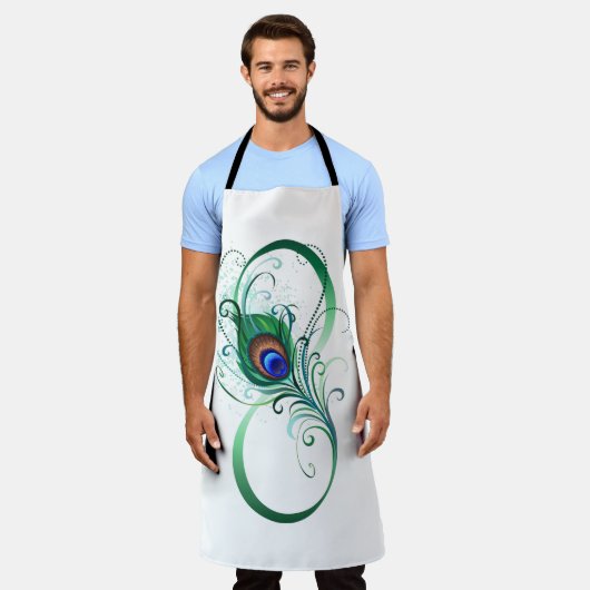 Infiniteitssymbool met Peacockdoether Schort (Gedragen)