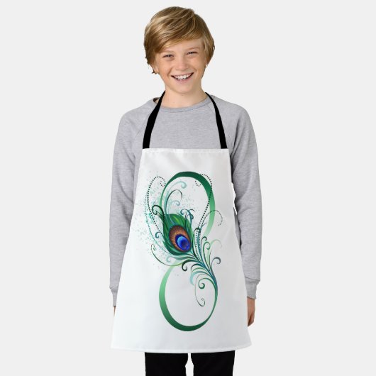 Infiniteitssymbool met Peacockdoether Schort (Gedragen)