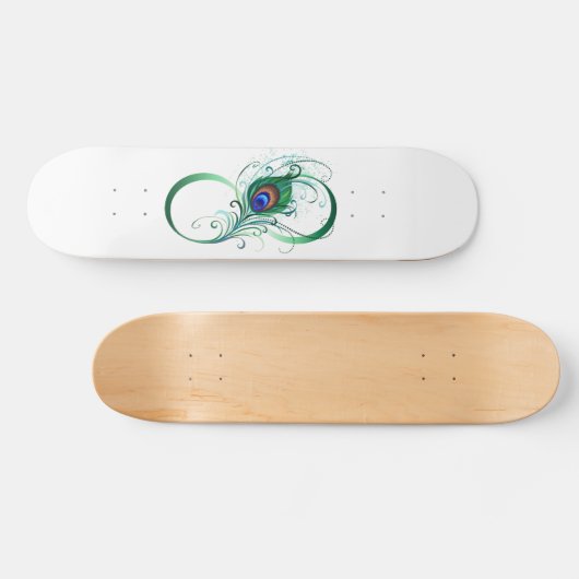 Infiniteitssymbool met Peacockdoether Skateboard (Horizontaal)
