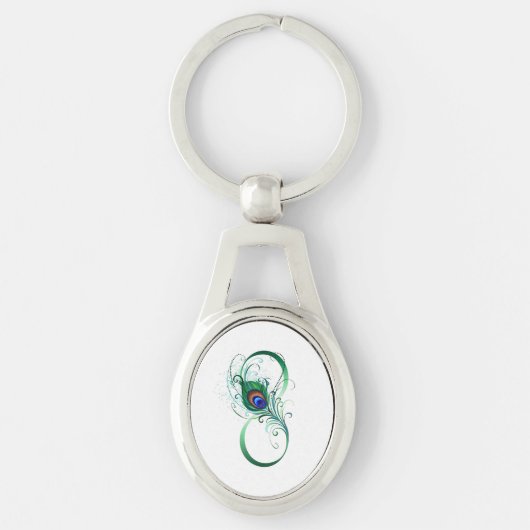 Infiniteitssymbool met Peacockdoether Sleutelhanger (Voorkant)