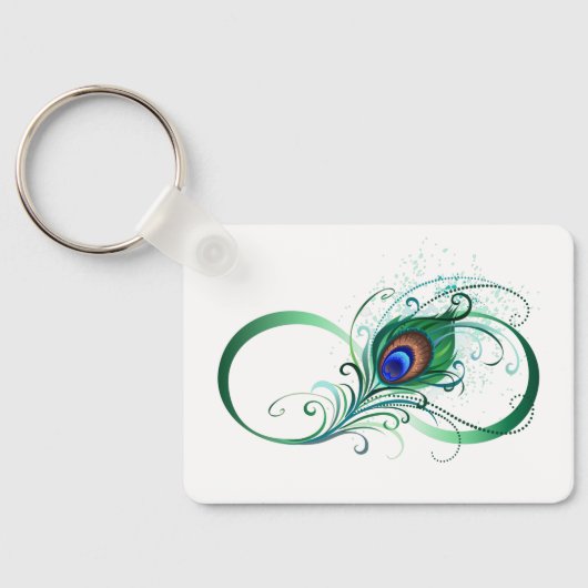 Infiniteitssymbool met Peacockdoether Sleutelhanger (Achterkant)