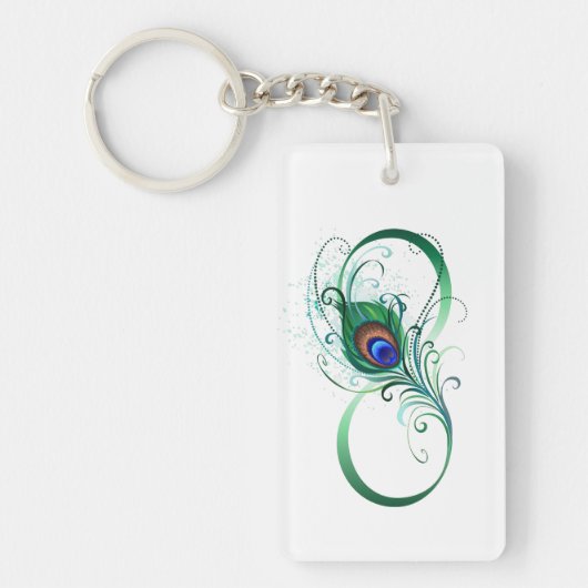 Infiniteitssymbool met Peacockdoether Sleutelhanger (Voorkant)