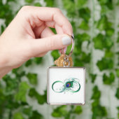 Infiniteitssymbool met Peacockdoether Sleutelhanger (Hand)