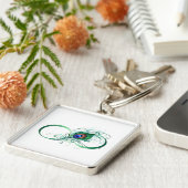 Infiniteitssymbool met Peacockdoether Sleutelhanger (Zijkant)