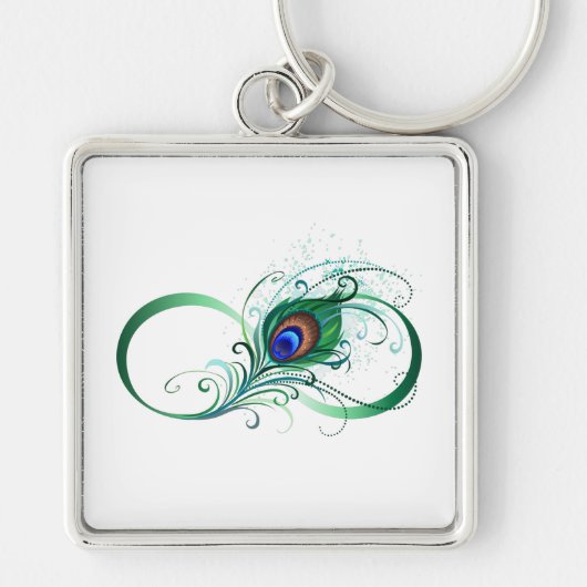 Infiniteitssymbool met Peacockdoether Sleutelhanger (Voorkant)