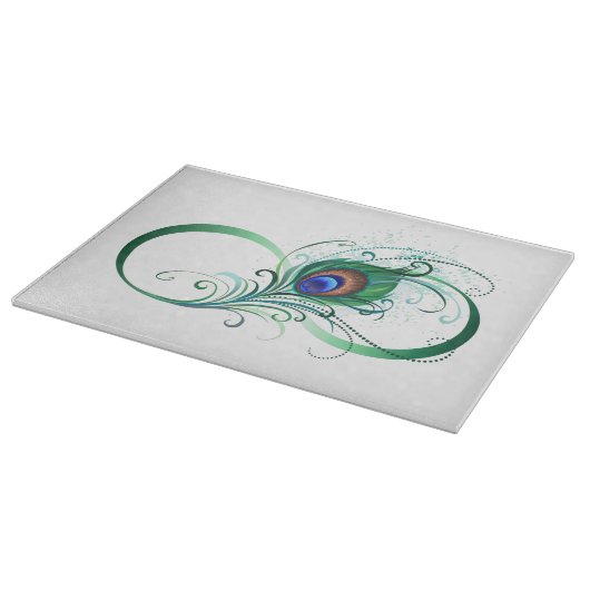 Infiniteitssymbool met Peacockdoether Snijplank (Hoek)