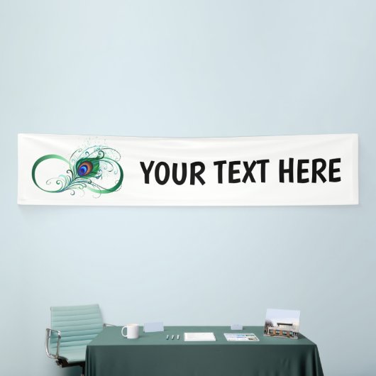 Infiniteitssymbool met Peacockdoether Spandoek (Beurs)