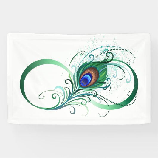 Infiniteitssymbool met Peacockdoether Spandoek (Horizontaal)