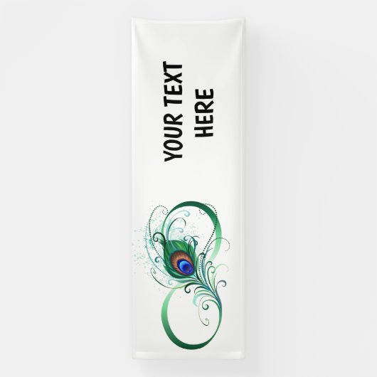 Infiniteitssymbool met Peacockdoether Spandoek (Verticaal)