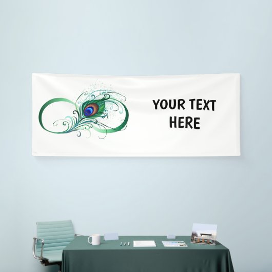 Infiniteitssymbool met Peacockdoether Spandoek (Beurs)
