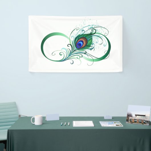Infiniteitssymbool met Peacockdoether Spandoek (Beurs)