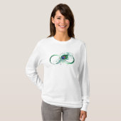 Infiniteitssymbool met Peacockdoether T-shirt (Voorkant volledig)