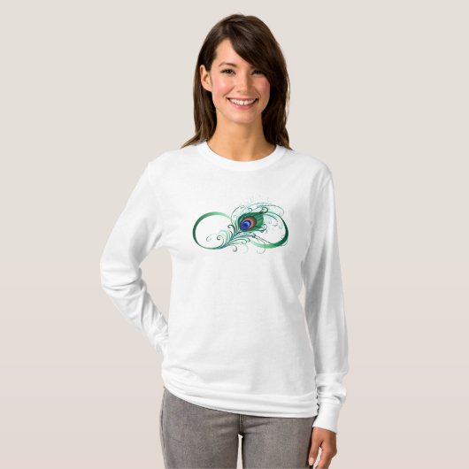 Infiniteitssymbool met Peacockdoether T-shirt (Voorkant volledig)