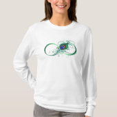 Infiniteitssymbool met Peacockdoether T-shirt (Voorkant)