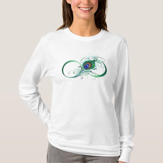Infiniteitssymbool met Peacockdoether T-shirt (Voorkant)