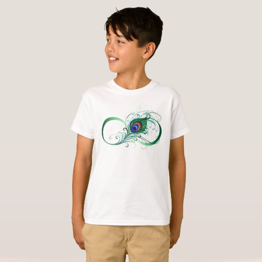 Infiniteitssymbool met Peacockdoether T-shirt (Voorkant volledig)