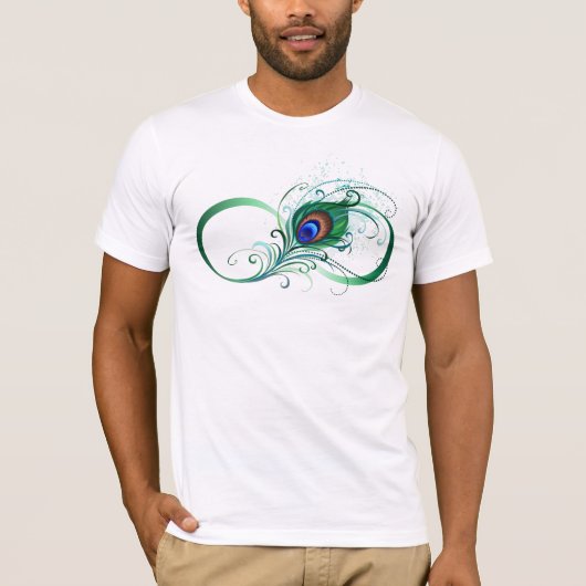 Infiniteitssymbool met Peacockdoether T-shirt (Voorkant)