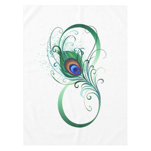 Infiniteitssymbool met Peacockdoether Tafelkleed (Voorkant)