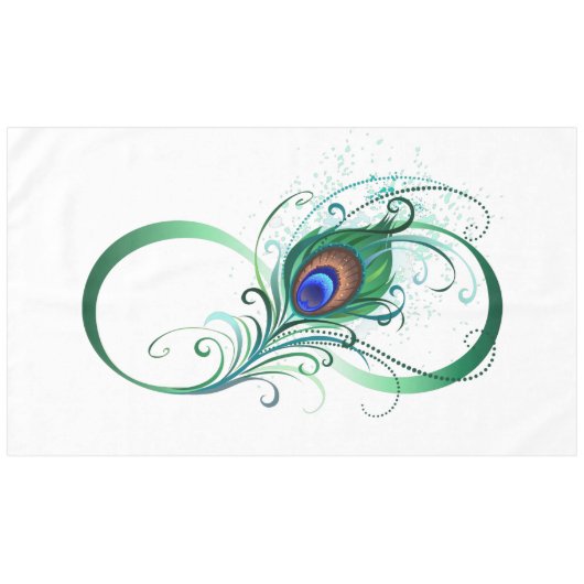 Infiniteitssymbool met Peacockdoether Tafelkleed (Voorkant (Horizontaal))