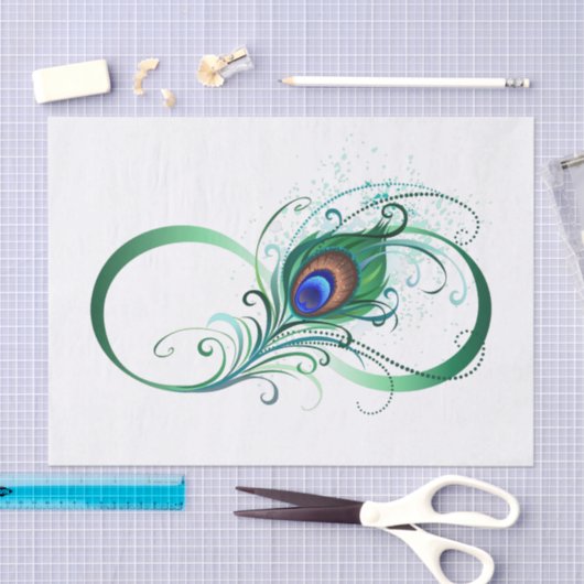 Infiniteitssymbool met Peacockdoether Tissuepapier (Craft)