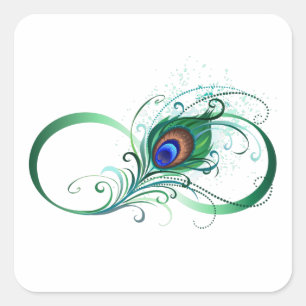 Infiniteitssymbool met Peacockdoether Vierkante Sticker