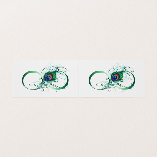 Infiniteitssymbool met Peacockdoether Visitekaartjes (Buitenkant ongevouwen)