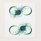 Infiniteitssymbool met Peacockdoether Visitekaartjes (Buitenkant ongevouwen)