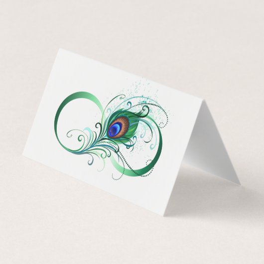 Infiniteitssymbool met Peacockdoether Visitekaartjes (Achterkant)