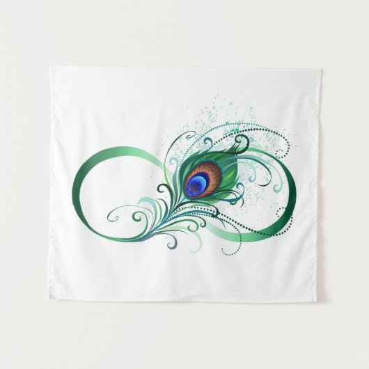 Infiniteitssymbool met Peacockdoether Wandkleed (Voorkant (horizontaal))