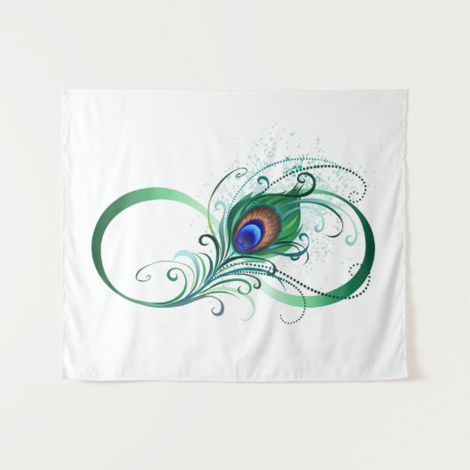 Infiniteitssymbool met Peacockdoether Wandkleed (Voorkant (horizontaal))