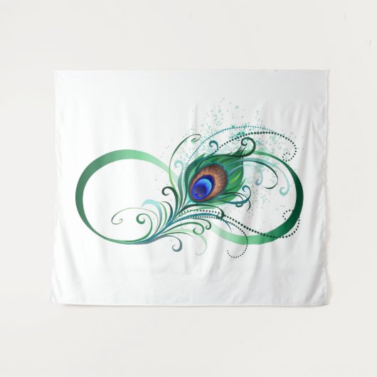 Infiniteitssymbool met Peacockdoether Wandkleed (Voorkant (horizontaal))