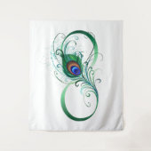 Infiniteitssymbool met Peacockdoether Wandkleed (Voorkant)