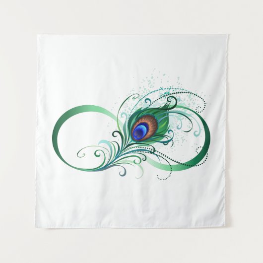 Infiniteitssymbool met Peacockdoether Wandkleed (Voorkant)