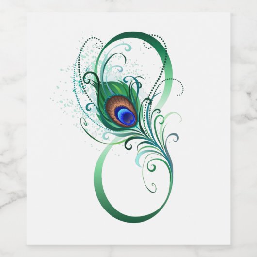 Infiniteitssymbool met Peacockdoether Wijn Etiket (Enkel label)