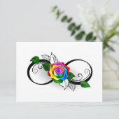 Infiniteitssymbool met regenboogRoos Advieskaart (Staand voorkant)