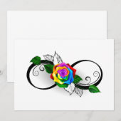 Infiniteitssymbool met regenboogRoos Bedankkaart (Voorkant / Achterkant)