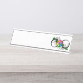 Infiniteitssymbool met regenboogRoos Bureau Naambordje (Voorkant)