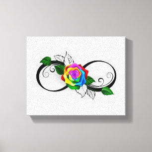 Infiniteitssymbool met regenboogRoos Canvas Afdruk