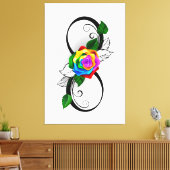 Infiniteitssymbool met regenboogRoos Canvas Afdruk (Insitu (Woonkamer))