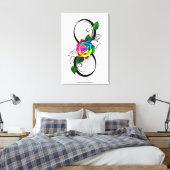 Infiniteitssymbool met regenboogRoos Canvas Afdruk (Insitu (Slaapkamer))