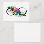 Infiniteitssymbool met regenboogRoos Contactkaartje (Voorkant / Achterkant)