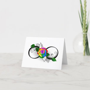 Infiniteitssymbool met regenboogRoos Feestdagen Kaart