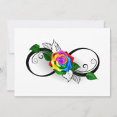 Infiniteitssymbool met regenboogRoos Feestdagenkaart (Voorkant)