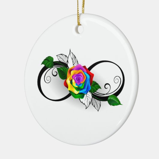 Infiniteitssymbool met regenboogRoos Keramisch Ornament (Links)