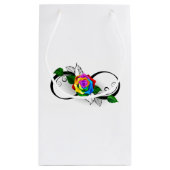 Infiniteitssymbool met regenboogRoos Klein Cadeauzakje (Achterkant)