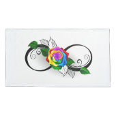 Infiniteitssymbool met regenboogRoos Kussensloop (Achterkant)
