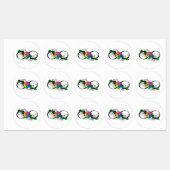 Infiniteitssymbool met regenboogRoos Labels (Vel)
