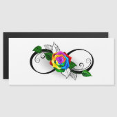 Infiniteitssymbool met regenboogRoos Magnetische Uitnodiging (Voorkant / Achterkant)