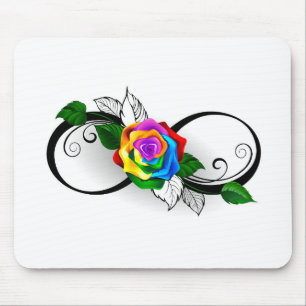 Infiniteitssymbool met regenboogRoos Muismat