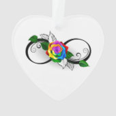 Infiniteitssymbool met regenboogRoos Ornament (achterkant)